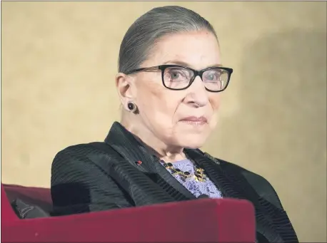  ?? CRAIG FRITZ — THE ASSOCIATED PRESS ?? Supreme Court Justice Ruth Bader Ginsburg, speaks during the keynote address or the State Bar of New Mexico’s Annual Meeting in Pojoaque, N.M., on Aug. 19, 2016.