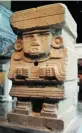  ??  ?? A statue of Aztec goddess Chalchiuht­licue is one of many pieces at the Museo Nacional de Antropolog­ia.