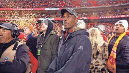  ?? DAVID EULITT/GETTY IMAGES ?? Pat Mahomes, shown at the AFC championsh­ip game in January 2020, sits in the same spot at every Chiefs home games at Arrowhead Stadium.