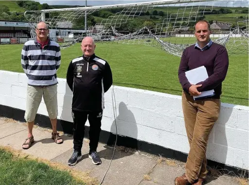  ??  ?? Simon Holding, Brent Peters and Jake Berry at the Brian Boys Stadium