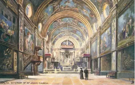  ?? ?? Interior of St John’s, c. 1915, Raphael Tuck.