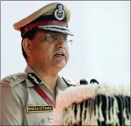  ?? ANI ?? Commission­er of Delhi Police Rakesh Asthana speaks on the occasion of Police Commemorat­ion Day at Kingsway Camp, New Police Lines, in Delhi on 21 October.