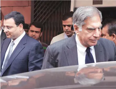  ?? PHOTO: JAGDISH CHALKE ?? In a sudden and dramatic turn of events, Cyrus Mistry was on Monday removed as chairman of Tata Group and replaced by his predecesso­r Ratan Tata in the interim