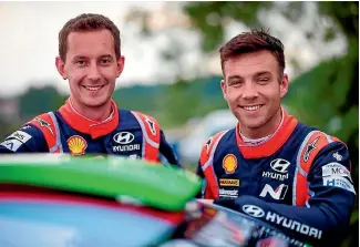  ?? PHOTO: MCKLEIN IMAGES ?? Seb Marshall (left) and Hayden Paddon will contest their fourth WRC event together in the fast flowing rally in Finland.