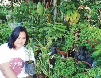  ??  ?? The author in her herb garden.