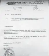  ??  ?? Kërkesa e “Alko- Impex” për tërheqjen nga tenderi në Elbasan