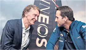  ??  ?? Sailing partnershi­p: Jim Ratcliffe, of INEOS, and Ben Ainslie unveil their new team