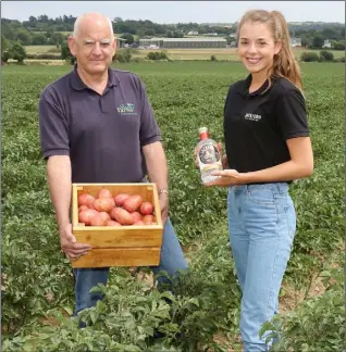  ??  ?? John and Orla Stafford with their brand new product Jackford Irish Potato Gin.