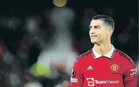 ?? Bar elonR / AP ?? Cristiano Ronaldo el 27 d’octubre en una de les seves últimes aparicions amb l’uniforme del Manchester United