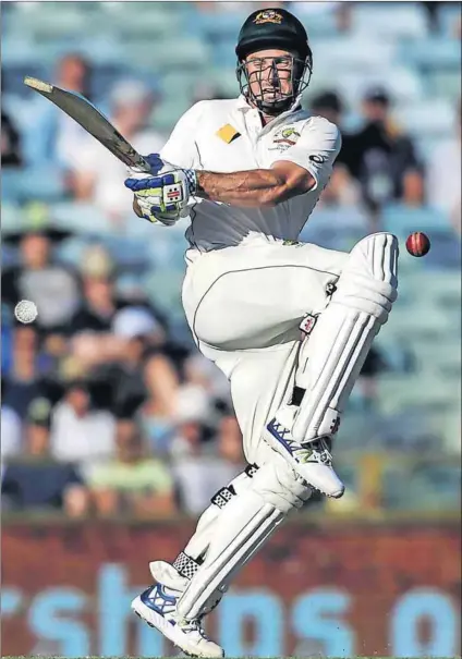  ?? Photo: Greg Wood/AFP ?? In already: Australian opener Shaun Marsh batting on the opening day of the first Test.