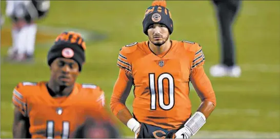  ?? CHRIS SWEDA/CHICAGO TRIBUNE ?? Mitch Trubisky has been given a second chance to start at quarterbac­k, but he must show he can deliver explosive plays for an offense that has been lacking them.