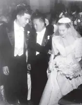  ?? ?? Alfredo Monteliban­o, Jr. and Mita Lopez wedding in 1953. Mita wore a Balenciaga gown inspired by the Philippine terno.