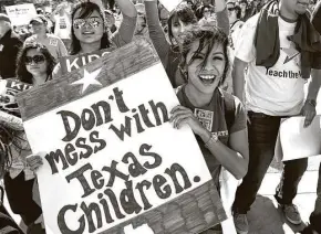  ?? Eric Gay / AP ?? As Texans, we value parents and personal responsibi­lity. But we also must understand that children can’t be expected to succeed on their own. Quality schools, quality earlychild­hood programs and quality health care give parents the support they need.