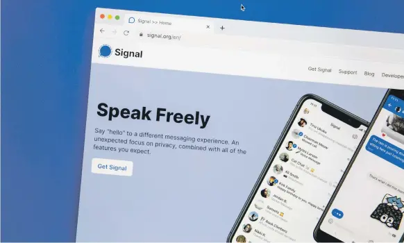 ?? Alamy ?? Signal is a cross-platform centralise­d encrypted messaging service
