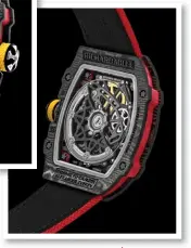  ??  ?? The seventh inhouse designed Richard Mille calibre (CRMA7) is done in grade 5 titanium