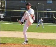  ?? Peter Wallace / For Hearst Connecticu­t Media ?? Torrington pitcher Tyler Semonich and his teammates sparkled in a win over Watertown on Wednesday at Fuessenich Park.