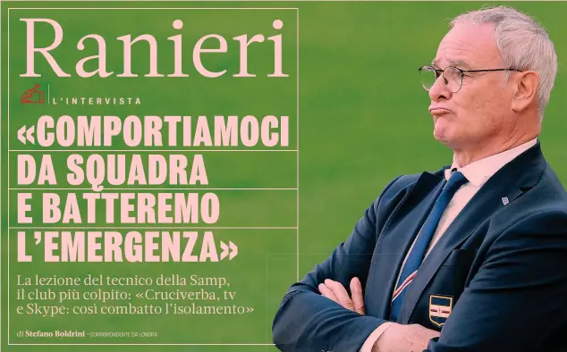  ?? LAPRESSE ?? Esperto Claudio Ranieri, 68 anni, è l’allenatore più esperto della Serie A: la sua prima squadra è stata la Vigor Lamezia nel 1986