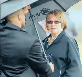 ?? PICTURE: ARMAND HOUGH ?? RAINING ON HER PARADE: Premier Helen Zille at the launch of the Saldanha Bay Industrial Developmen­t Zone (IDZ). But the writer believes she has blocked black economic advancemen­t.