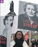  ?? GABRIEL BOUYS / AFP ?? 4. Pancartas en favor de Meryl Streep o Emma Watson en la manifestac­ión celebrada en París
4