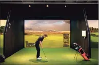  ?? TrackMan / Contribute­d photo ?? A TrackMan golf simulator, the model that Golf Lounge 18 uses at its venues including one planned for late 2021 at Danbury Fair mall.