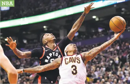  ?? Frank Gunn / Associated Press ?? Cleveland’s Isaiah Thomas missed his first 11 shots in Toronto as the Cavs lost by 34 points three days after losing by 28.