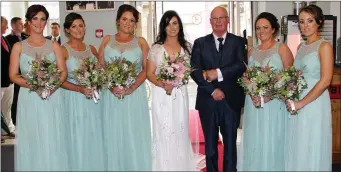  ??  ?? The bridal party including Anita Doran and her father Murt arriving in St Michael’s Theatre.