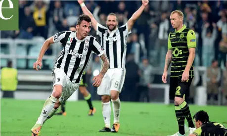  ?? (Ipp) ?? Scacciagua­i Mario Mandzukic, 31 anni, croato, alla Juve dall’estate 2015: ieri ha tolto i bianconeri dai guai con un colpo di testa nel finale