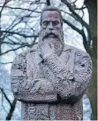  ?? FOTO: EPD ?? Friedrich Engels auf einer überlebens­große Statue in Wuppertal.