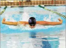  ?? THOMAS NASH — DIGITAL FIRST MEDIA ?? Phoenixvil­le’s Will Carnevale swims the 100fly during Tuesday’s meet against Methacton.