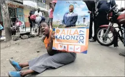  ?? PICTURE: EPA ?? UNCONSTITU­TIONAL: A Kenyan supporter of opposition leader Raila Odinga who welcomed the Supreme Court’s decision that last month’s presidenti­al elections be ruled null and void.