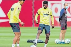  ?? FOTO: FCB ?? Nélson Semedo también se unió al grupo tras entrenar al margen el pasado sábado