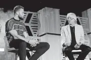  ?? [PAXSON HAWS/ THE OKLAHOMAN] ?? Detroit Pistons forward Blake Griffin answers questions from the audience and The Oklahoman's Berry Tramel during the All-City high school awards banquet on June 3, 2019 in Oklahoma City.