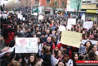  ??  ?? STUDENTET, DJE NE PROTESTE