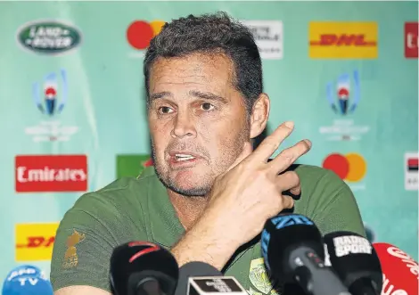  ?? Picture: STEVE HAAG/GALLO IMAGES ?? STICKING WITH A WINNING TEAM: Springbok head coach Rassie Erasmus during the South African national rugby team announceme­nt at the Sheraton Grande Tokyo Bay Hotel in Urayasu, Japan, on Wednesday