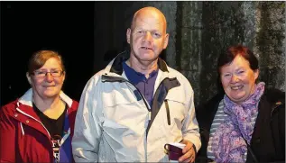  ??  ?? Kay O’Brien, Billy and Ann Murphy from New Ross attending a dawn event for WW1.