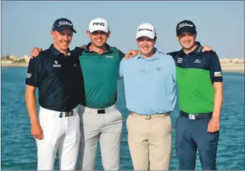  ??  ?? Team Scotland heading for the European Tour. Grant Forrest, Liam Johnston, Robert MacIntyre and David Law.