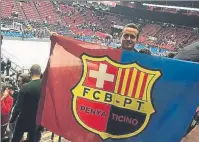  ?? FOTO: FCB PENYA TICINO ?? Sergio Leonetti estuvo primero en Milán para animar al Barça de baloncesto y después viajó a Barcelona para presenciar en directo varios partidos de las secciones azulgrana.