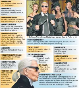  ?? AP FILE ?? Karl Lagerfeld with models during a fashion show in Paris.