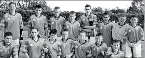  ??  ?? St Catherines U14 C East Cork hurling champions 2002. Back row l-r: Orla Cotter, Michael McCarthy, Shane Cotter, John Barry, Kevin Mangan, Liam O’Connor, Edmond Aherne and Diarmuid Murphy. Front l-r: Mark Walsh, Fiona Neville, Tom Power, Alan Mangan, Ronan Clancy, Kevin Walsh and James Spillane. Conquerors of Russell Rovers in the final, this team eventually lost out to Kilworth in the quarter-final of the county.