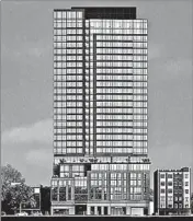  ?? GOLUB & CO. RENDERING ?? Golub &amp; Co. is proposing a 28-story, 256-unit residentia­l tower for the parcel at 835 Lake St. in Oak Park.