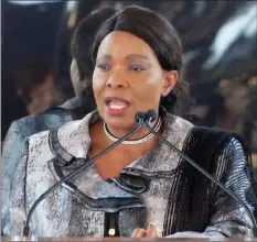  ??  ?? First Lady Auxillia Mnangagwa addresses delegates at the Free to Shine symposium in New York yesterday. - (Picture by Presidenti­al Camera-person Lazarus Fungurani)