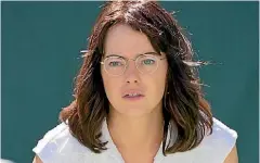  ??  ?? Emma Stone convinces as both a tennis player and a reluctant leader in Battle of the Sexes.
