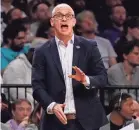  ?? ROBERT DEUTSCH/USA TODAY SPORTS ?? Coach Dan Hurley dismisses the idea that UConn could compete in the NBA.