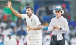  ?? REUTERS ?? R Ashwin picked his 26th fivewicket Test haul in the second Test to put India in control against Sri Lanka. In the process, he leapfrogge­d Harbhajan Singh, whom he had replaced in the team, and now only Anil Kumble has more fivewicket hauls among...