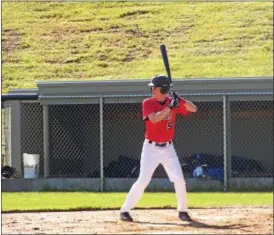  ?? PHOTO PROVIDED ?? Hudson Valley Community College baseball player Dylan Pollock bats during a game last season.