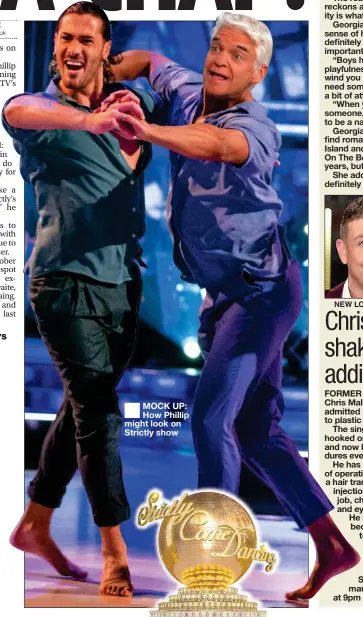  ??  ?? CAPTION: 9pt words in here pleasea thanks for that in here please
MOCK UP: How Phillip might look on Strictly show