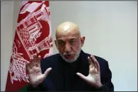  ?? AP/RAHMAT GUL ?? Former Afghan President Hamid Karzai said Saturday that “we don’t want the peace process to become hostage to competing powers for influence in Afghanista­n.”