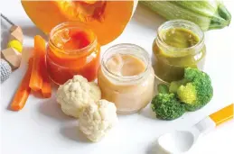  ??  ?? Commercial baby foods have been found to contain toxic metals at much higher levels than are generally considered safe.