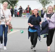  ??  ?? Parents Susan Conlon, Kathy O’Brien and Mary Gallagher taking part in the run at St. Marys.