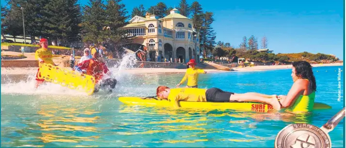  ?? ?? This dramatic scene at Cottesloe beach will help I Kedek Arya Wiarta, right, make swimming safer for visitors to a famous Bali beach.